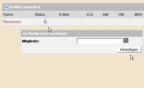 Bild: Buddie-Liste